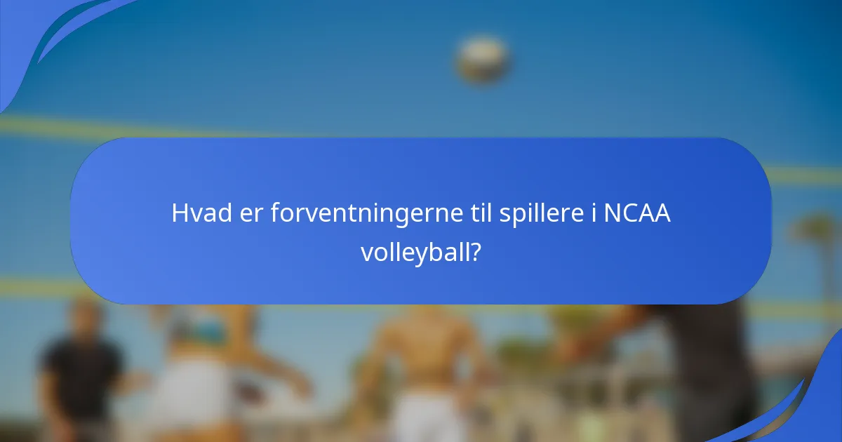 Hvad er forventningerne til spillere i NCAA volleyball?